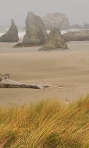 Preview wallpaper beach, sand, stub, storm, stones