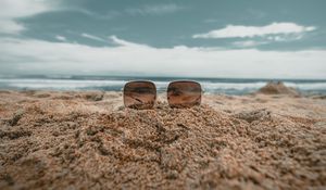 Preview wallpaper beach, sand, sunglasses, rest, relax