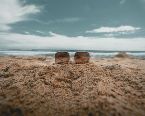 Preview wallpaper beach, sand, sunglasses, rest, relax