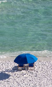 Preview wallpaper beach, sand, umbrella, sea, relaxation