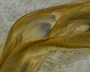 Preview wallpaper beach, sand, water, patterns, aerial view