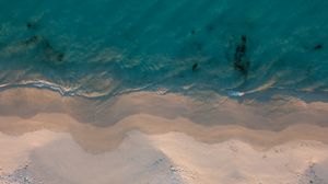 Preview wallpaper beach, sea, aerial view, sand, water