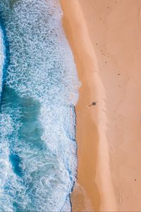 Preview wallpaper beach, sea, aerial view, sand, water, surf
