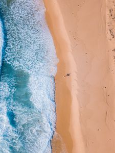 Preview wallpaper beach, sea, aerial view, sand, water, surf