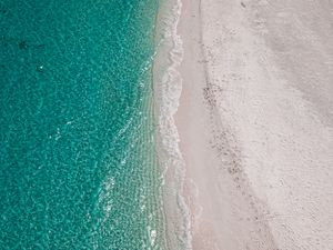 Preview wallpaper beach, sea, aerial view, water, sand