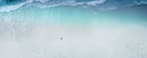 Preview wallpaper beach, sea, aerial view, coast, man