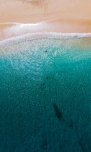 Preview wallpaper beach, sea, aerial view, water, people, summer