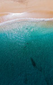 Preview wallpaper beach, sea, aerial view, water, people, summer