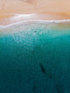 Preview wallpaper beach, sea, aerial view, water, people, summer