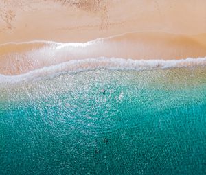 Preview wallpaper beach, sea, aerial view, water, people, summer