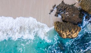 Preview wallpaper beach, sea, aerial view, sand