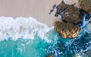 Preview wallpaper beach, sea, aerial view, sand