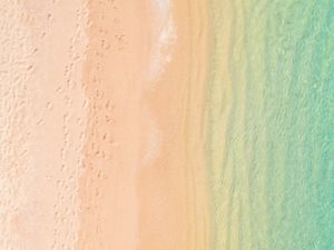 Preview wallpaper beach, sea, aerial view, sand, waves