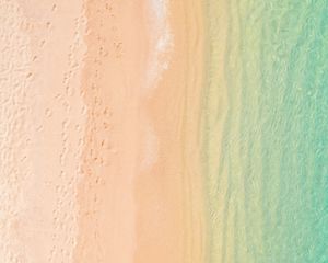 Preview wallpaper beach, sea, aerial view, sand, waves