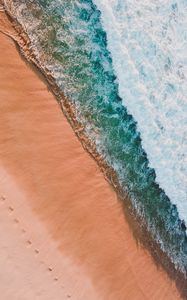 Preview wallpaper beach, sea, aerial view, waves, surf