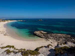 Preview wallpaper beach, sea, bay, water, sand