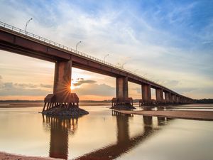 Preview wallpaper beach, sea, bridge, landscape