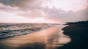 Preview wallpaper beach, sea, clouds, twilight