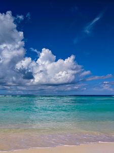 Preview wallpaper beach, sea, clouds, summer, landscape