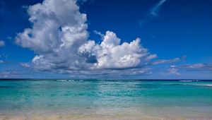 Preview wallpaper beach, sea, clouds, summer, landscape