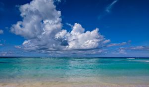 Preview wallpaper beach, sea, clouds, summer, landscape