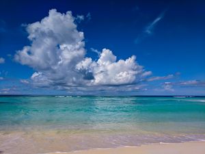 Preview wallpaper beach, sea, clouds, summer, landscape