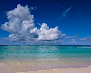 Preview wallpaper beach, sea, clouds, summer, landscape