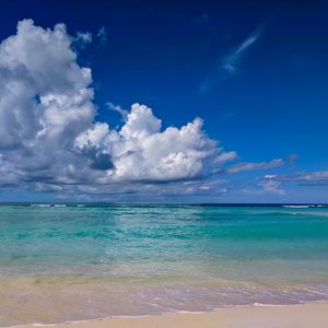 Preview wallpaper beach, sea, clouds, summer, landscape