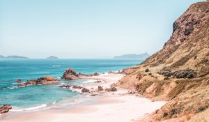 Preview wallpaper beach, sea, coast, rocks, water