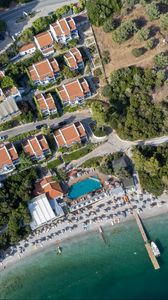 Preview wallpaper beach, sea, houses, villas, aerial view
