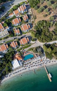 Preview wallpaper beach, sea, houses, villas, aerial view