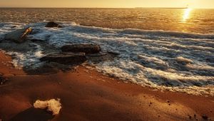 Preview wallpaper beach, sea, ice floe, sand