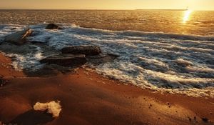 Preview wallpaper beach, sea, ice floe, sand