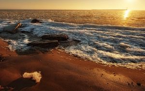 Preview wallpaper beach, sea, ice floe, sand