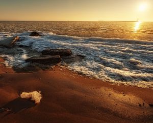 Preview wallpaper beach, sea, ice floe, sand