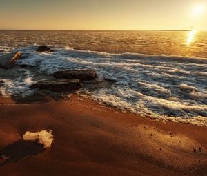 Preview wallpaper beach, sea, ice floe, sand