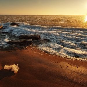 Preview wallpaper beach, sea, ice floe, sand