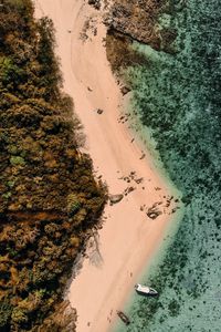 Preview wallpaper beach, sea, island, aerial view, boats