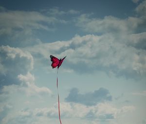 Preview wallpaper beach, sea, kite, butterfly, flight