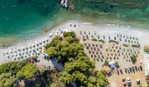 Preview wallpaper beach, sea, resort, summer, aerial view