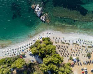 Preview wallpaper beach, sea, resort, summer, aerial view