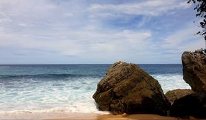 Preview wallpaper beach, sea, rock, landscape, nature