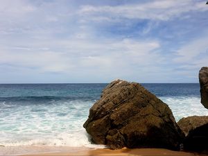 Preview wallpaper beach, sea, rock, landscape, nature