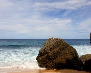 Preview wallpaper beach, sea, rock, landscape, nature