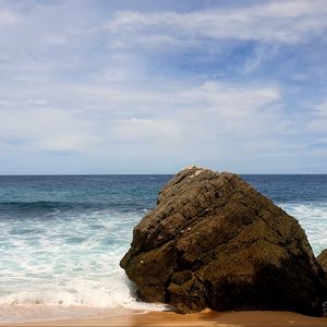 Preview wallpaper beach, sea, rock, landscape, nature