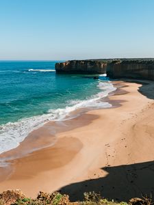 Preview wallpaper beach, sea, rocks, landscape, nature, summer