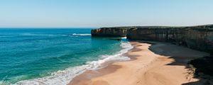 Preview wallpaper beach, sea, rocks, landscape, nature, summer