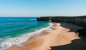 Preview wallpaper beach, sea, rocks, landscape, nature, summer