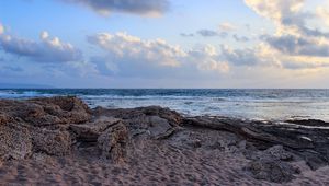 Preview wallpaper beach, sea, sand, clouds