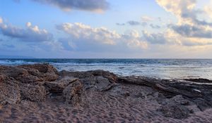 Preview wallpaper beach, sea, sand, clouds